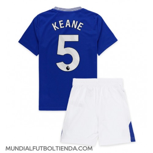 Camiseta Everton Michael Keane #5 Primera Equipación Replica 2024-25 para niños mangas cortas (+ Pantalones cortos)